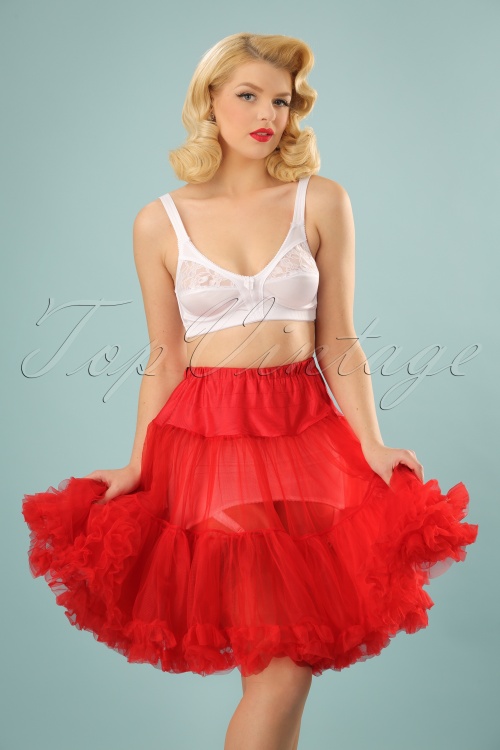 Bunny - 50s Retro Short Petticoat Chiffon in Red