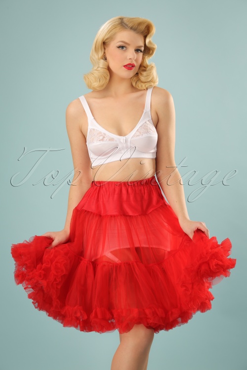 Bunny - Retro korte petticoat chiffon in rood