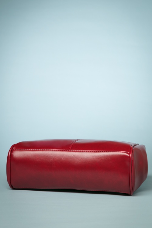 Kaytie - Vintage tas met Kisslock-sluiting met frame in rood 6