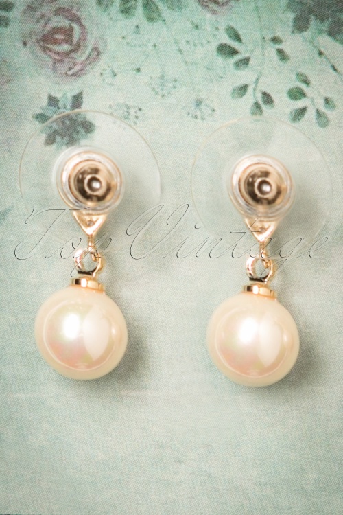 Viva by Tendenza - 50s Carole Classic Pearl Earrings in Gold 3