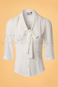 Banned Retro - 50s Fly Away Shirt in White 2