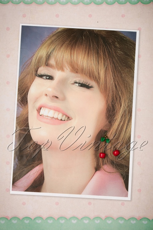 Sweet Cherry - Sweet Sparkling Cherries Earrings Années 50 en Rouge 2
