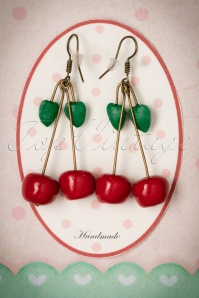 Sweet Cherry - Sweet Sparkling Cherries Earrings Années 50 en Rouge 3