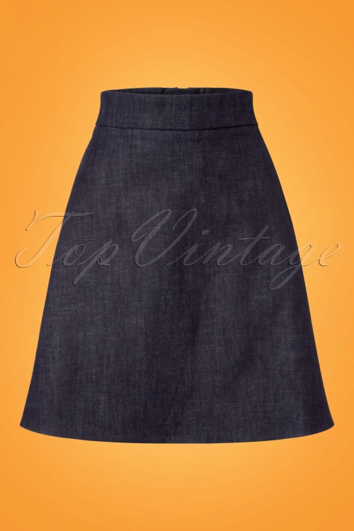 Danefae - 60s London Skirt in Denim Blue 2
