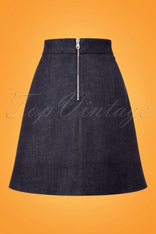 Danefae - 60s London Skirt in Denim Blue 4
