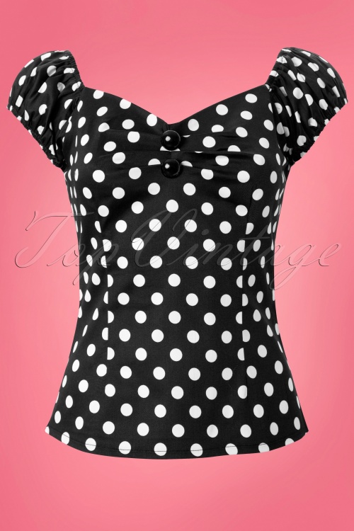 Collectif Clothing - 50s Dolores Top in Black