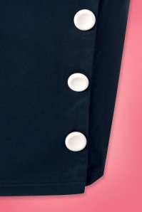 Collectif Clothing - Charlotte Pencil Skirt Années 50 en Bleu Marine 5