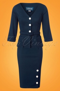 Collectif Clothing - 50s Charlotte Suit Jacket in Navy 6