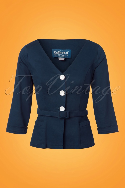 Collectif Clothing - Charlotte colbert in marineblauw 3