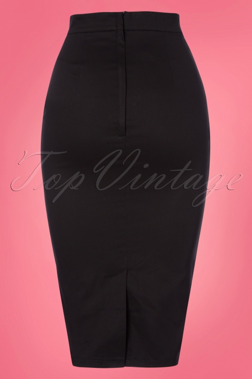 Collectif Clothing - Bettina Pencil Skirt Années 50 en Noir 3