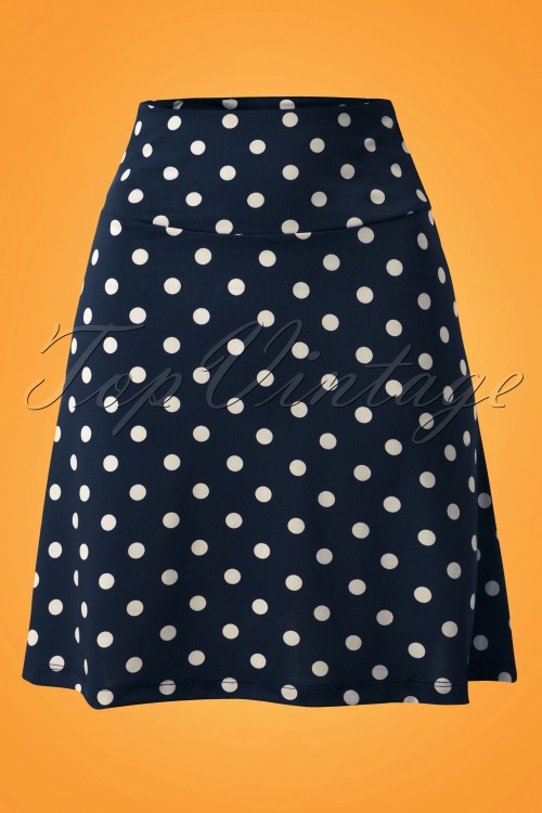 King Louie Polkadot Borderskirt Blue 107 39 13808 01222015 02W