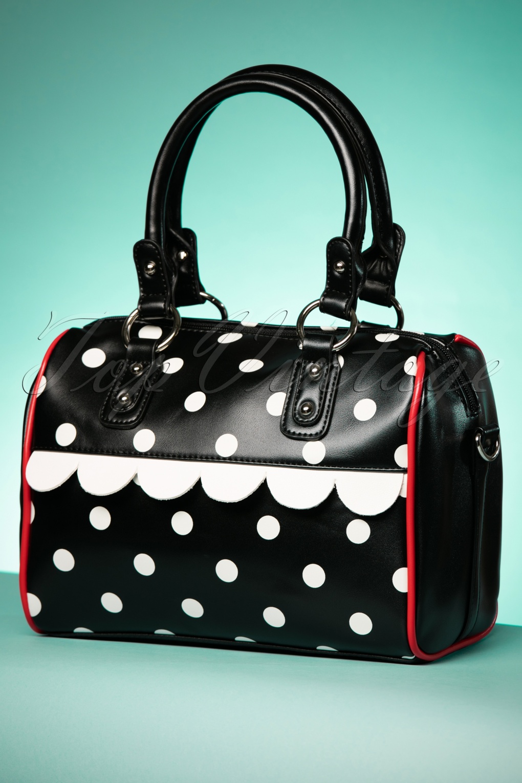 50s Polkadot Crazy Handbag in Black