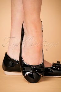 Pinup Couture - 50s Foldable Bow Ballerina in Black 2