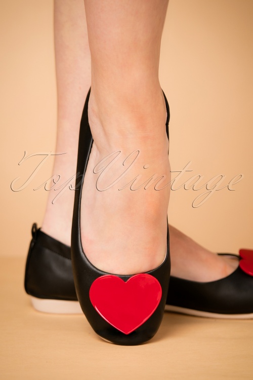 Pinup Couture - 50s Foldable Heart Ballerina in Black