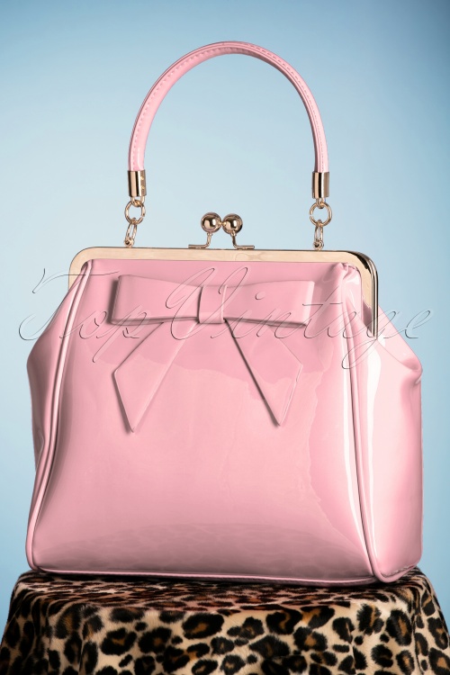 Banned Retro - American Vintage Patent Bag Années 50 en Rose