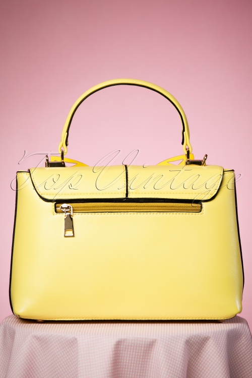 Banned Retro - 60s Beautiful Butterfly Handbag in Yellow 5