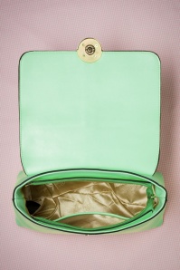 Banned Retro - 60s Beautiful Butterfly Handbag in Mint Green 3