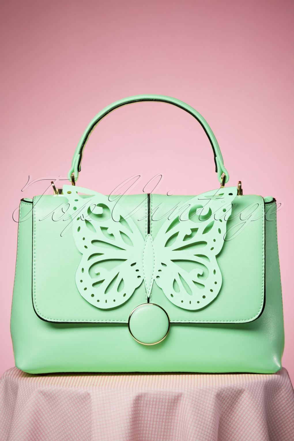 60s Beautiful Butterfly Handbag in Mint Green