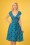Lindy Bop - 50s Dawn Swans Swing Dress in Blue