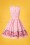 Lindy Bop Audrey Pink Floral Border Swing Dress 24575 20180102 0014w