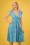 Lindy Bop Dwan Flamingo Leaf Dress in Blue 24566 20180102 0009w