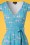 Lindy Bop - 50s Dawn Flamingo Leaf Swing Dress in Blue 3