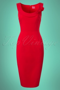 Glamour Bunny - 50s Joan Pencil Dress in Red 4