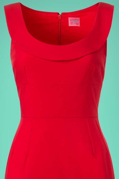 Glamour Bunny - 50s Joan Pencil Dress in Red 6