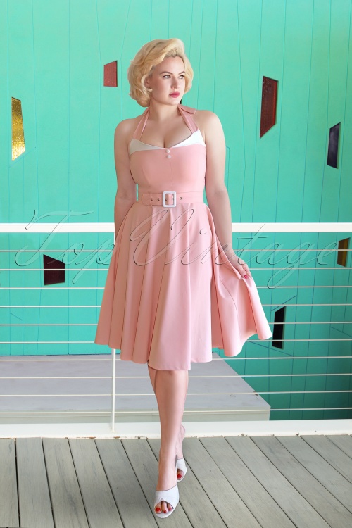 Glamour Bunny - 50s Alice Swing Dress in Soft Pink