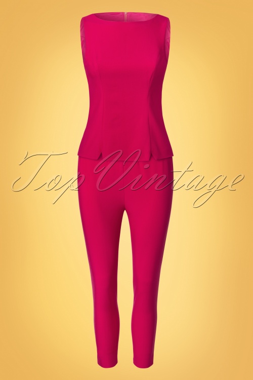 Glamour Bunny - 50s Donna Capri Suit Top in Hot Pink 4