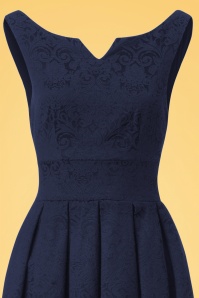 Lindy Bop - 60s Marianne Jacquard Twin Set in Navy 6