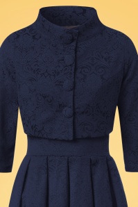 Lindy Bop - 60s Marianne Jacquard Twin Set in Navy 5