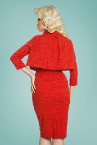 Lindy Bop - 60s Maybelle Jacquard Twin Set in Red 9