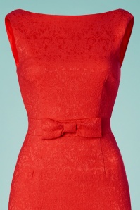 Lindy Bop - 60s Maybelle Jacquard Twin Set in Red 6
