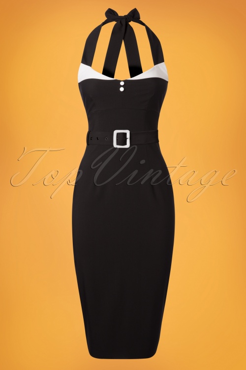 Glamour Bunny - Alice Pencil Dress Années 50 en Noir 3