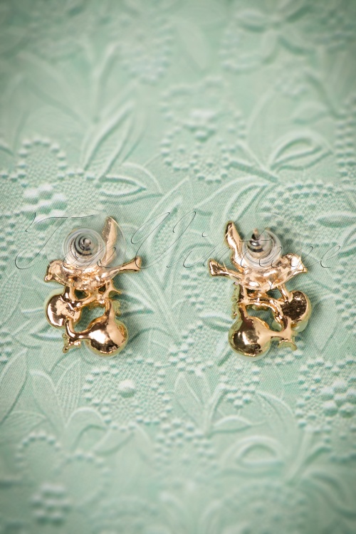 Collectif Clothing - 50s Enchanted Bird Earstuds in Lila 3
