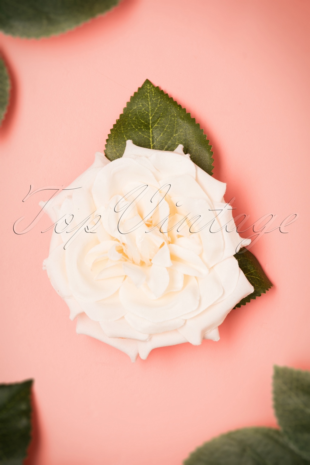 cream rose hair clip