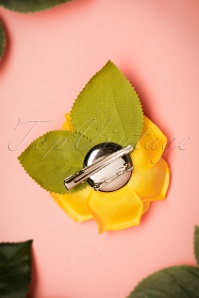 Collectif Clothing - Garden Rose haarclip in geel 3