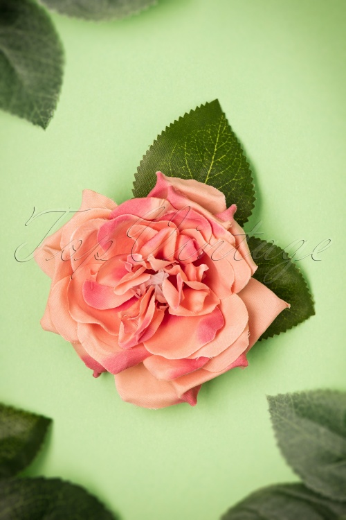 Collectif Clothing - Garden Rose Hair Clip Années 50 en Crème