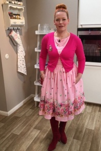 Lindy Bop - Audrey Blumen-Swing-Kleid in Rosa 9