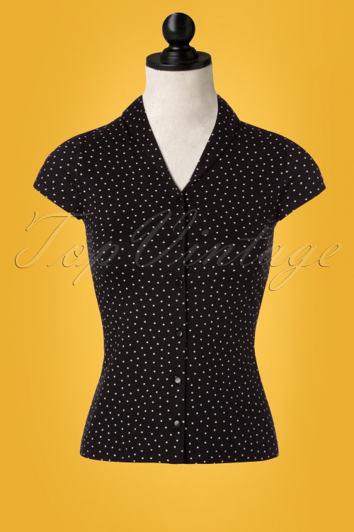 King Louie - Emmy Little Dots-blouse in zwart 2
