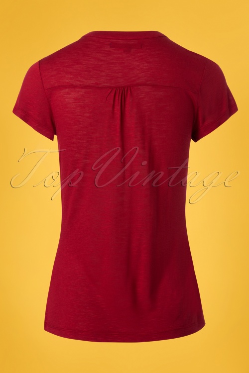 King Louie - 60s Goldie Bow Top in Ruby Red 4