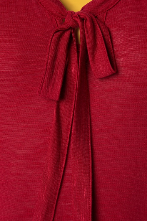 King Louie - 60s Goldie Bow Top in Ruby Red 3