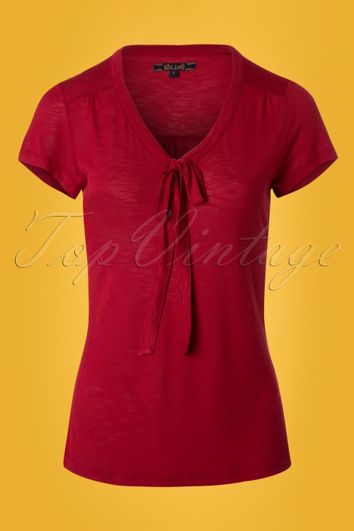 King Louie - 60s Goldie Bow Top in Ruby Red 2