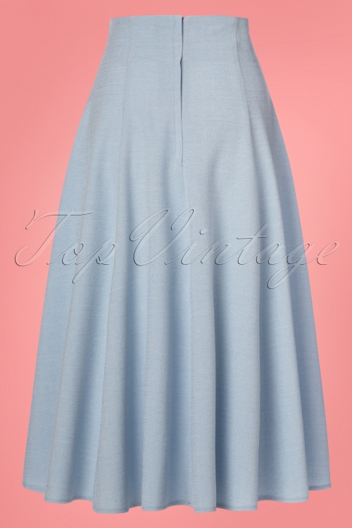 Miss Candyfloss - 40s Victoria Swing Skirt in Light Blue 4
