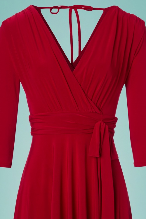 Vintage Chic for Topvintage - Lenora Midi Dress Années 50 en Rouge Vif 4