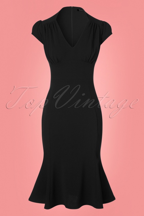 Vintage Chic for Topvintage - 50s Pephem Pencil Dress in Black 2