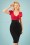 50s Kristy Pencil Dress in Black and Red