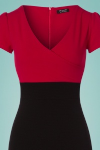 Vintage Chic for Topvintage - Kristy Pencil-jurk in zwart en rood 3