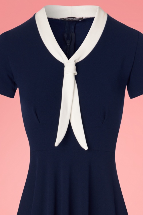Vintage Chic for Topvintage - 50s Lillie Swing Dress in Navy and Ivory 3